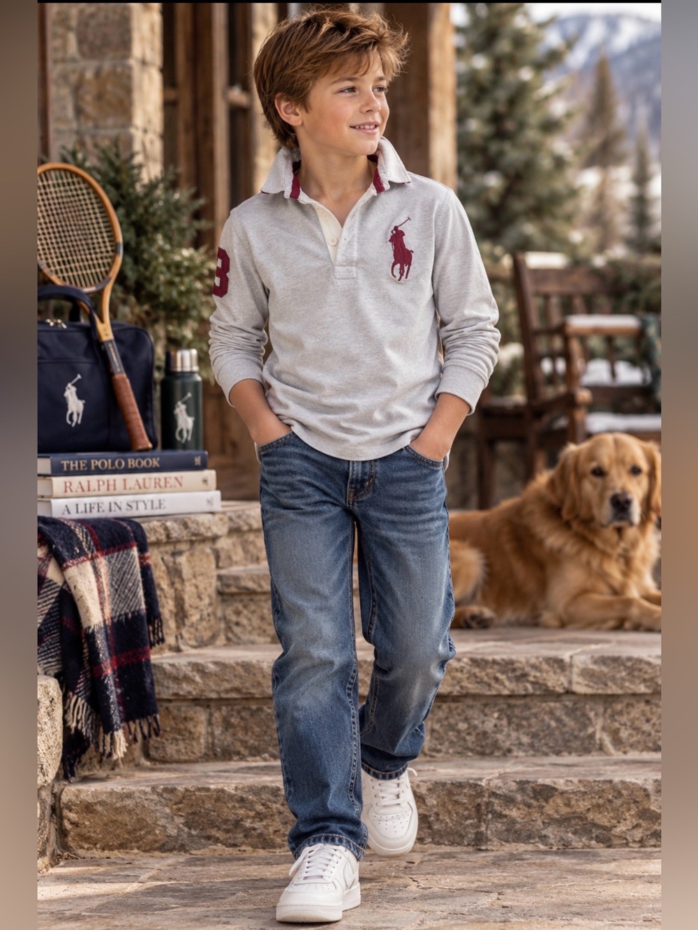 Polo by Ralph Lauren Boys' POLO Pony Gray sz7 PREPPY Price Firm!